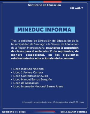 Complementamos información de suspensión de clases